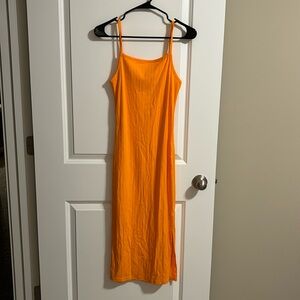 neon orange long dress, target (wild fable), size small